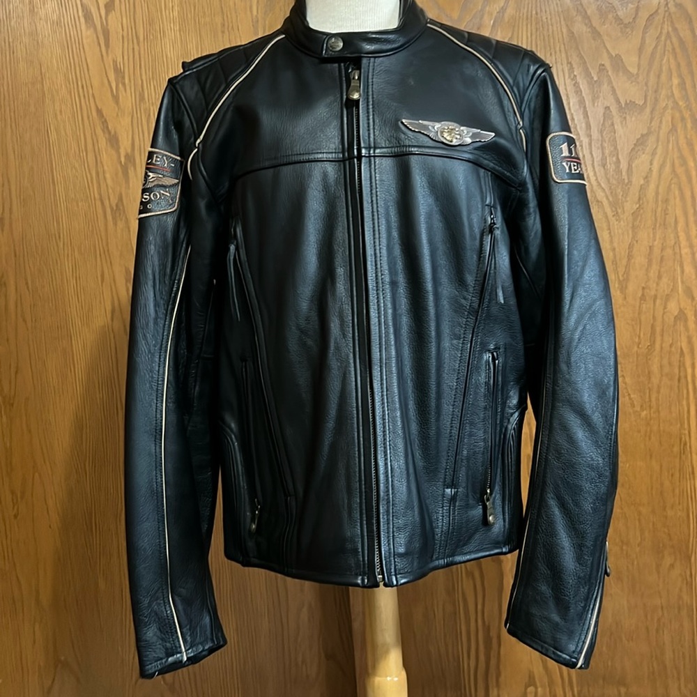 NWT Harley Davidson Mens 110th Anniversary Black Leather Jacket - Limited
